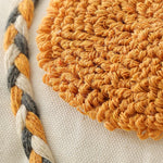 Throw Pillow Cover Boho Chenille Fringes Cotton Blend