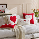 Throw Pillow Cover Bouclé With Raised Sherpa Heart