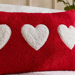 Throw Pillow Cover Bouclé With Raised Sherpa Heart