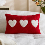 Throw Pillow Cover Bouclé With Raised Sherpa Heart
