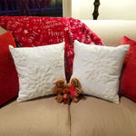 Throw Pillow Cover Chenille Tufted Snowflake Concealed Zipper