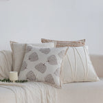 Throw Pillow Cover Cotton Blend Quilted Piping Machine Washable