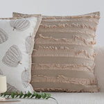 Throw Pillow Cover Cotton Blend Quilted Piping Machine Washable
