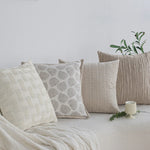 Throw Pillow Cover Cotton Blend Quilted Piping Machine Washable