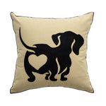 Throw Pillow Cover Cotton Canvas Hand-Tufted Embroidery Concealed Zipper