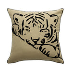 Throw Pillow Cover Cotton Canvas Hand-Tufted Embroidery Concealed Zipper