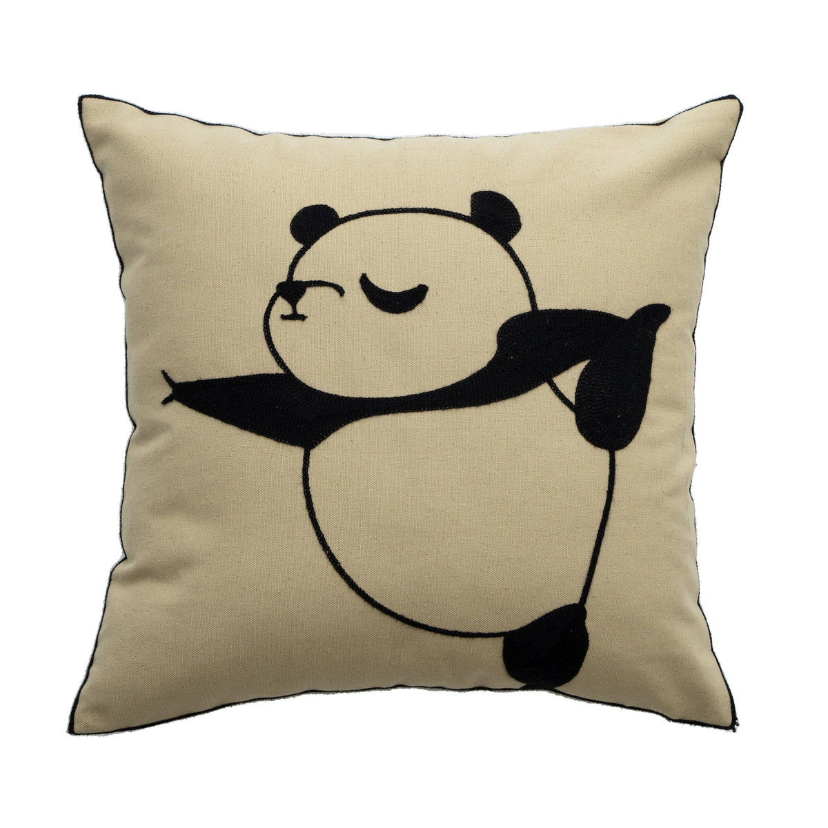 Throw Pillow Cover Cotton Canvas Hand-Tufted Embroidery Concealed Zipper