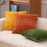 Throw Pillow Cover Cotton-Linen Jacquard Concealed Zipper