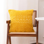 Throw Pillow Cover Cotton-Linen Jacquard Concealed Zipper