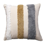 Throw Pillow Cover Cotton-Linen Tufted Pom-Pom Concealed Zipper