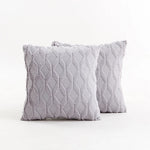 Throw Pillow Cover Diamond Tufted Chenille Knit Frayed Edge