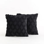 Throw Pillow Cover Diamond Tufted Chenille Knit Frayed Edge