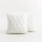Throw Pillow Cover Diamond Tufted Chenille Knit Frayed Edge