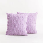 Throw Pillow Cover Diamond Tufted Chenille Knit Frayed Edge