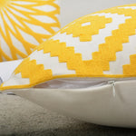 Throw Pillow Cover Embroidered Sunburst Cotton-Linen 18 Inch