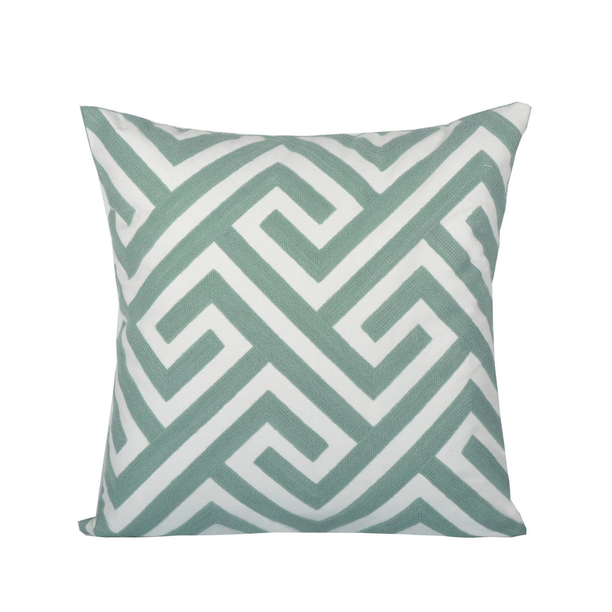 Throw Pillow Cover Embroidered Sunburst Cotton-Linen 18 Inch