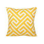 Throw Pillow Cover Embroidered Sunburst Cotton-Linen 18 Inch