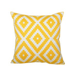 Throw Pillow Cover Embroidered Sunburst Cotton-Linen 18 Inch