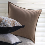 Throw Pillow Cover Grainy Woven Velvet Piping