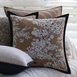 Throw Pillow Cover Grainy Woven Velvet Piping