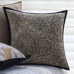 Throw Pillow Cover Grainy Woven Velvet Piping