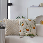 Throw Pillow Cover Hand-Tufted Daisy Cotton-Linen Concealed Zipper
