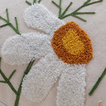 Throw Pillow Cover Hand-Tufted Daisy Cotton-Linen Concealed Zipper