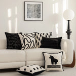 Throw Pillow Cover Hand-Tufted Squiggle Embroidery Hidden Zipper