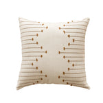 Throw Pillow Cover Handwoven Cotton-Blend Tufted Embroidery Hidden Zipper