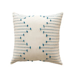 Throw Pillow Cover Handwoven Cotton-Blend Tufted Embroidery Hidden Zipper