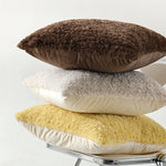 Throw Pillow Cover High-Pile Faux Lambskin & Concealed Zipper