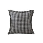 Throw Pillow Cover Houndstooth Jacquard Piped Edge & Concealed Zipper