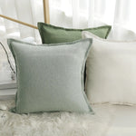 Throw Pillow Cover Linen-Blend Piped Edge & Hidden Zipper