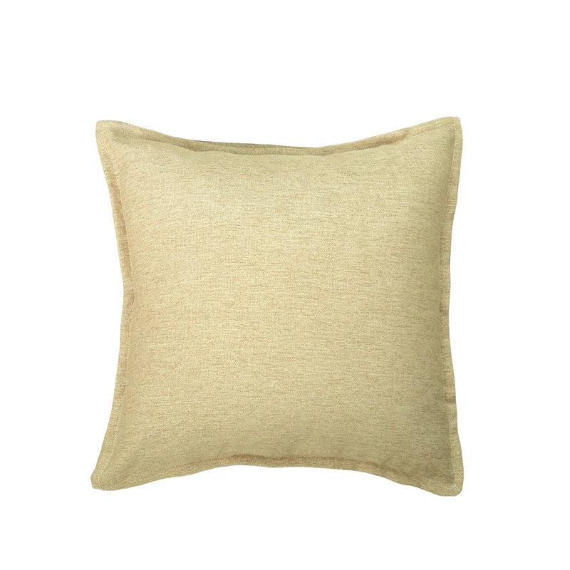 Throw Pillow Cover Linen-Blend Piped Edge & Hidden Zipper