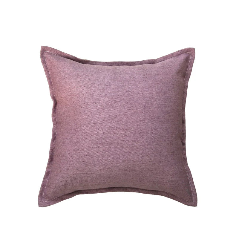 Throw Pillow Cover Linen-Blend Piped Edge & Hidden Zipper
