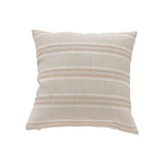 Throw Pillow Cover Linen-Blend Textured Stripes Hidden Zipper