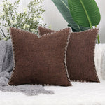 Throw Pillow Cover Linen-Blend Whipstitch & Invisible Zipper