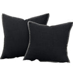 Throw Pillow Cover Linen-Blend Whipstitch & Invisible Zipper