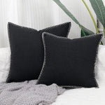 Throw Pillow Cover Linen-Blend Whipstitch & Invisible Zipper