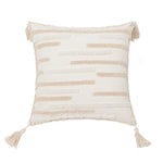 Throw Pillow Cover Loop-Embroidered Hand-Tied Tassels Hidden Zipper
