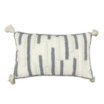 Throw Pillow Cover Loop-Embroidered Hand-Tied Tassels Hidden Zipper
