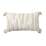 Throw Pillow Cover Loop-Embroidered Hand-Tied Tassels Hidden Zipper
