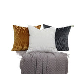 Throw Pillow Cover Low-Pile Velvet Embossed Jacquard Hidden Zipper