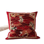 Throw Pillow Cover Metallic Embroidery Hidden Zipper Piped Edges