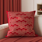 Throw Pillow Cover Metallic Embroidery Hidden Zipper Piped Edges