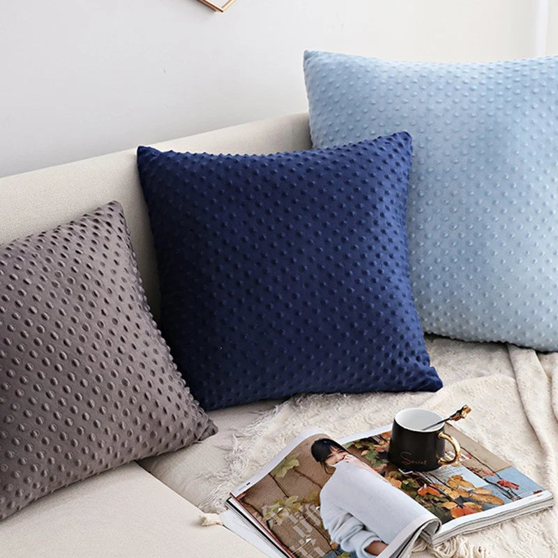 Throw Pillow Cover Minky Dot Plush & Concealed Zipper