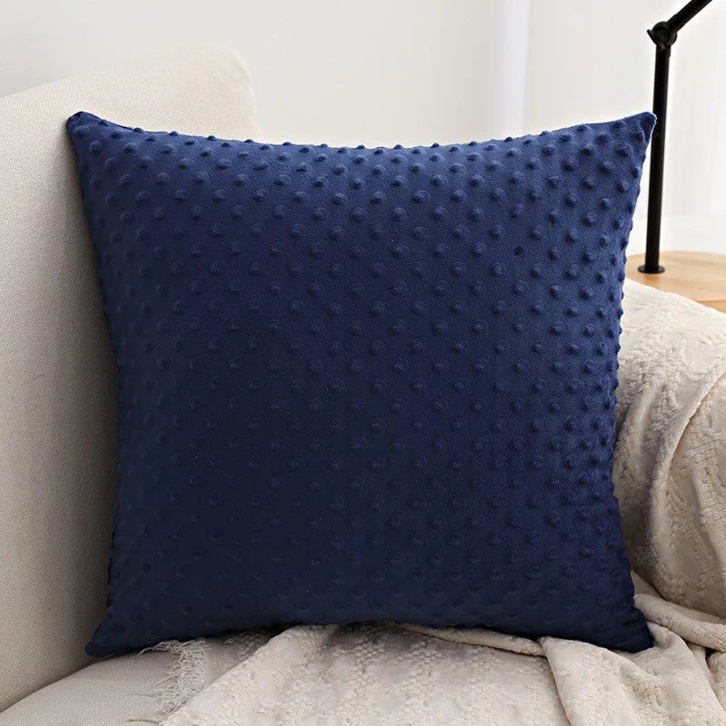 Throw Pillow Cover Minky Dot Plush & Concealed Zipper