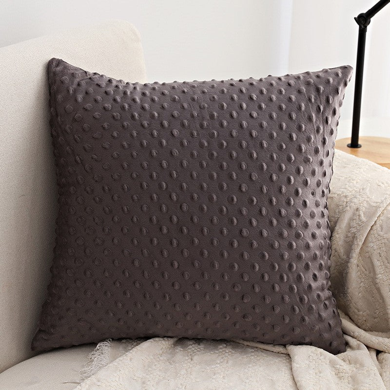 Throw Pillow Cover Minky Dot Plush & Concealed Zipper
