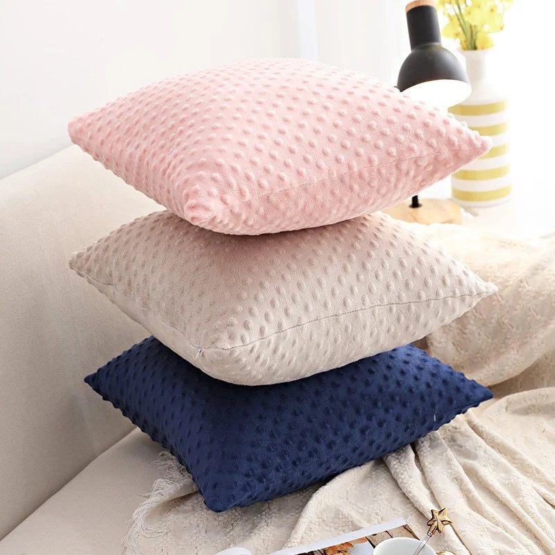 Throw Pillow Cover Minky Dot Plush & Concealed Zipper