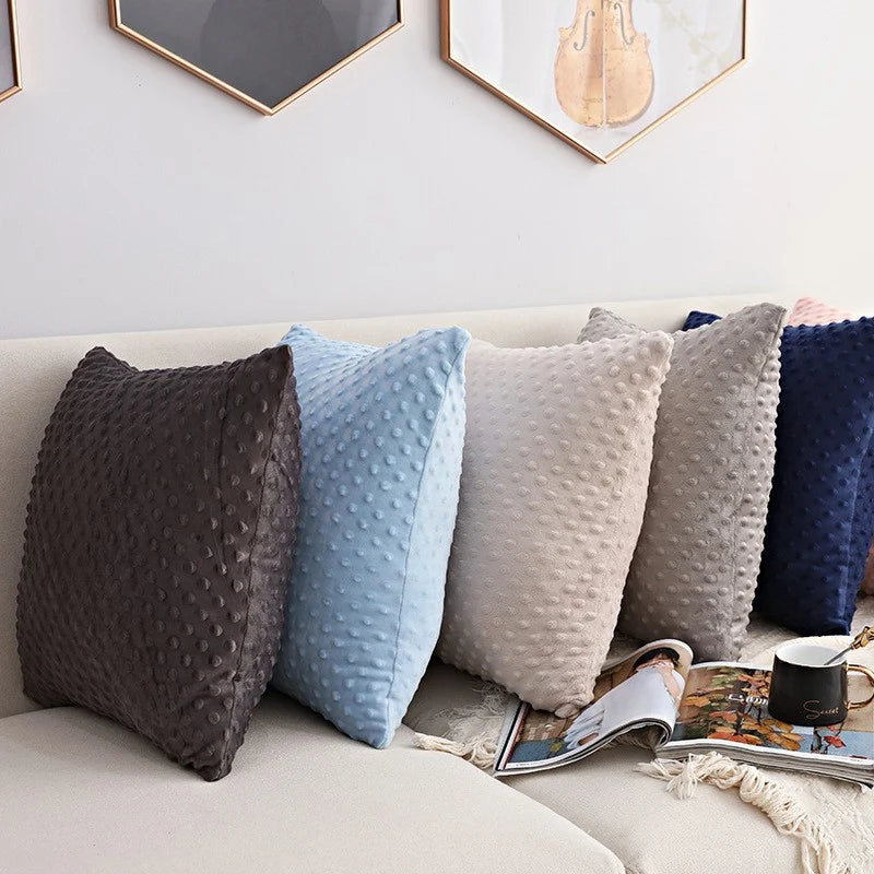 Throw Pillow Cover Minky Dot Plush & Concealed Zipper